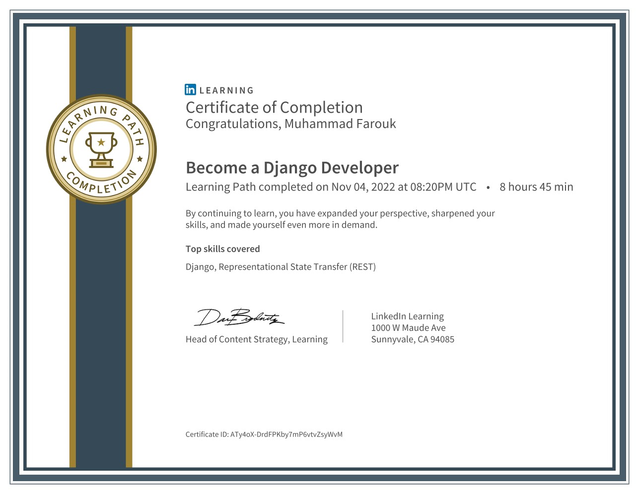 Become a Django Developer Certificate