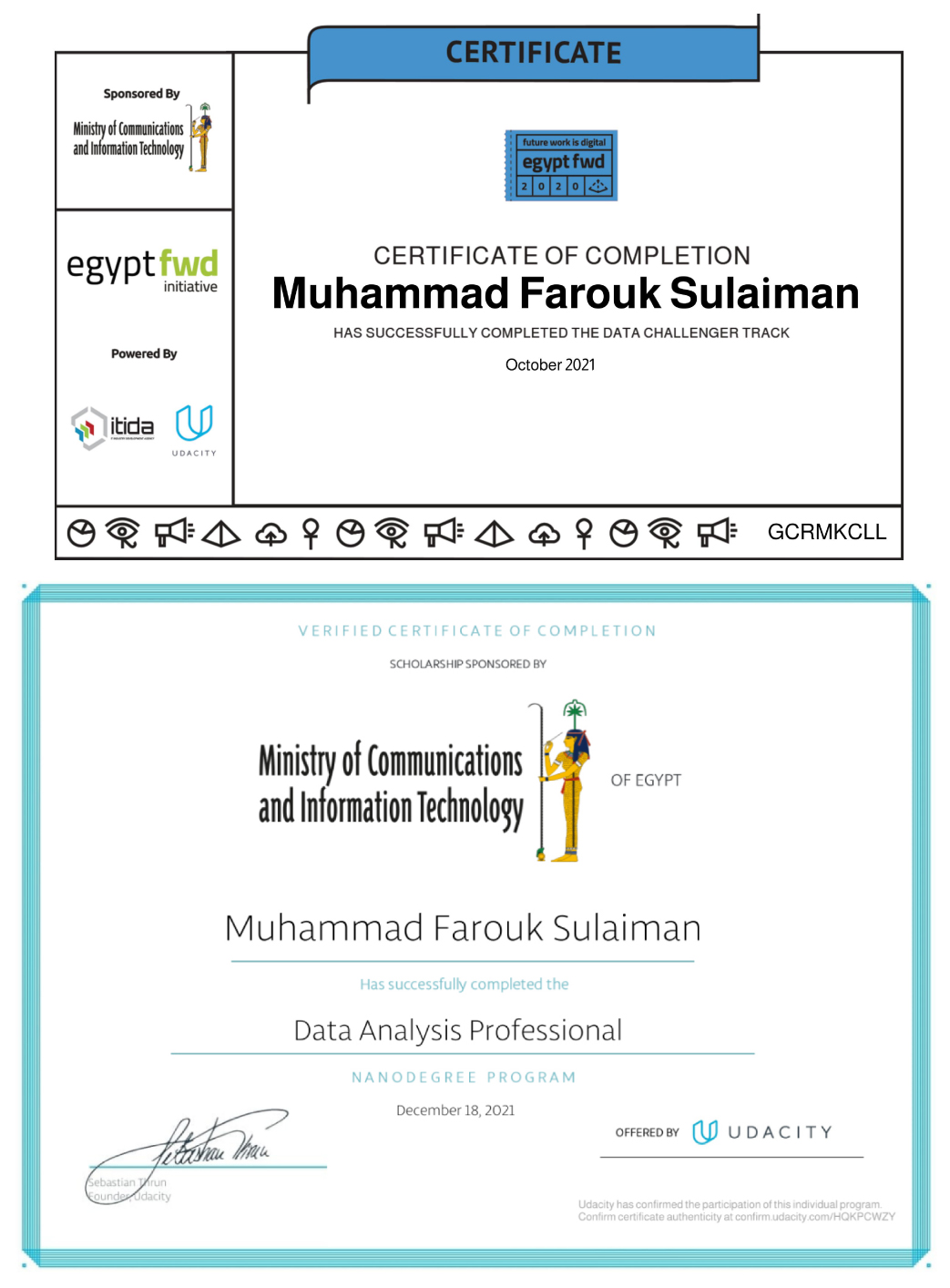 Data Analysis Challenger Track Certificate