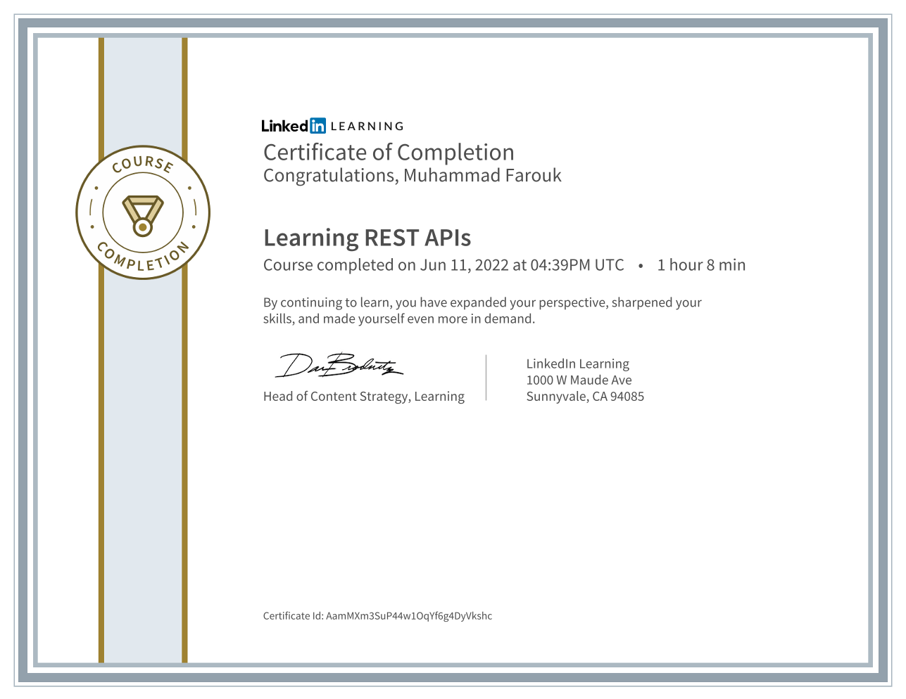 Learning REST APIs Certificate